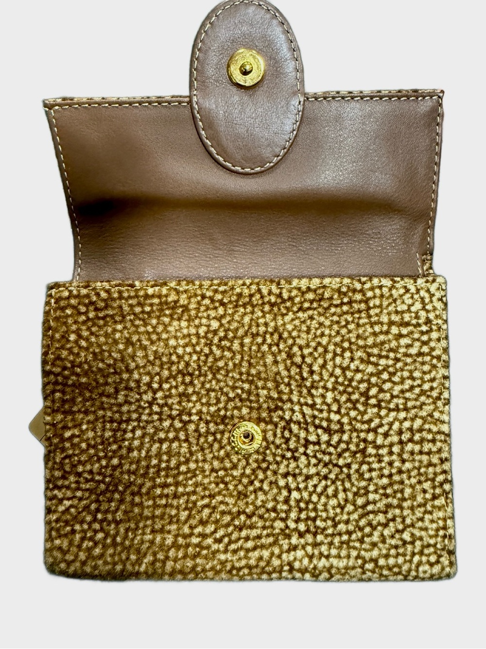 Borbonese by Redwall Suede Quail Partridge Eye Wallet Made in Italy - Picture 3 of 8